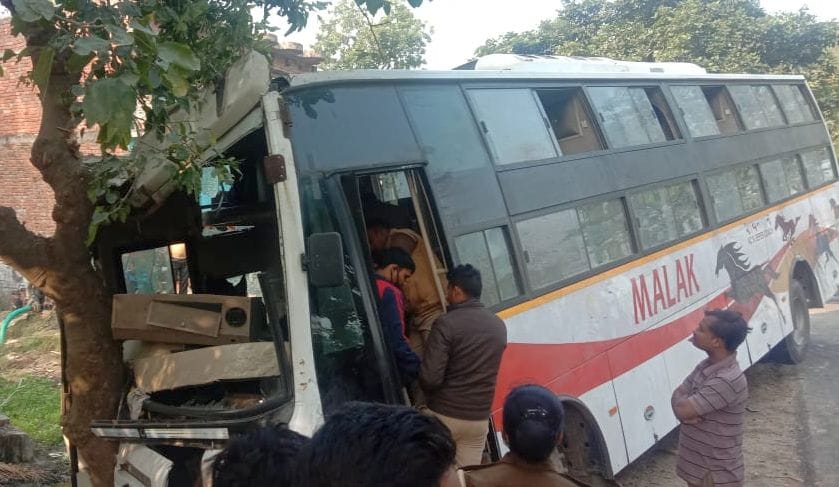 A bus collided with a bicycle hitting friends, one killed