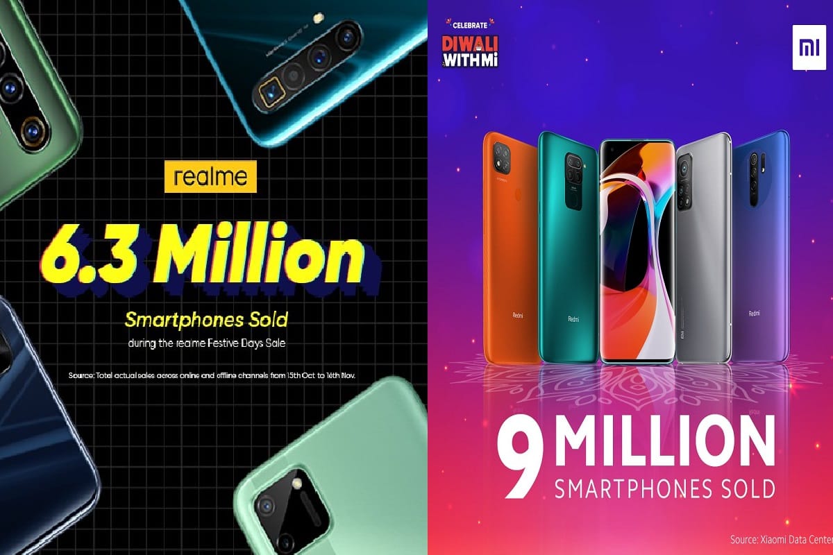 Festive sale 2020 realme and xiaomi sold more than one crore 50 lakhs smartphone during diwali sale