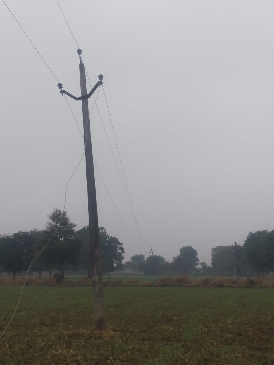 Wire fall in field