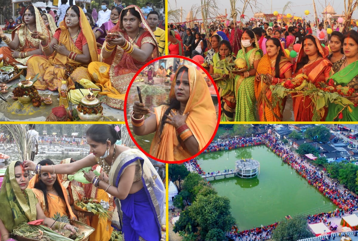 chhath puja 2020 celebration latest photos in Gorakhpur