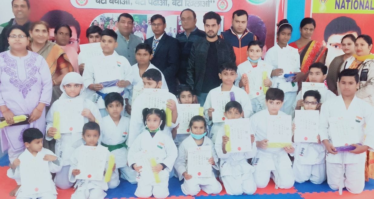Karate players achieved belts