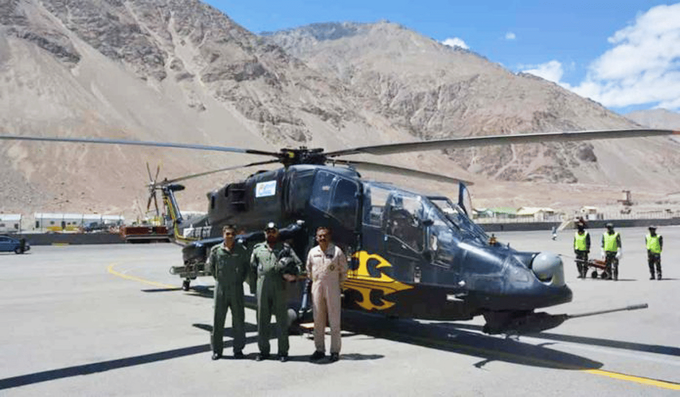 Indian Air Force Chief Rakesh Kumar Singh Bhadauria took a sortie in the indigenous Light Combat Helicopter LCH in Bengaluru