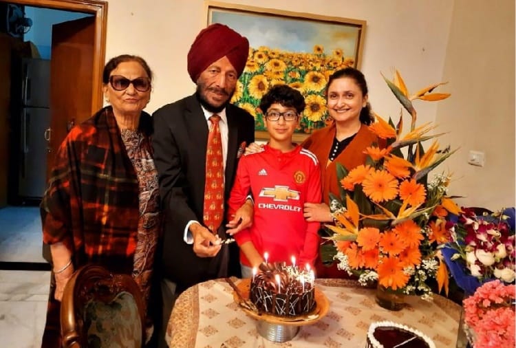Milkha Singh celebrates his 91st birthday at his residence in Chandigarh