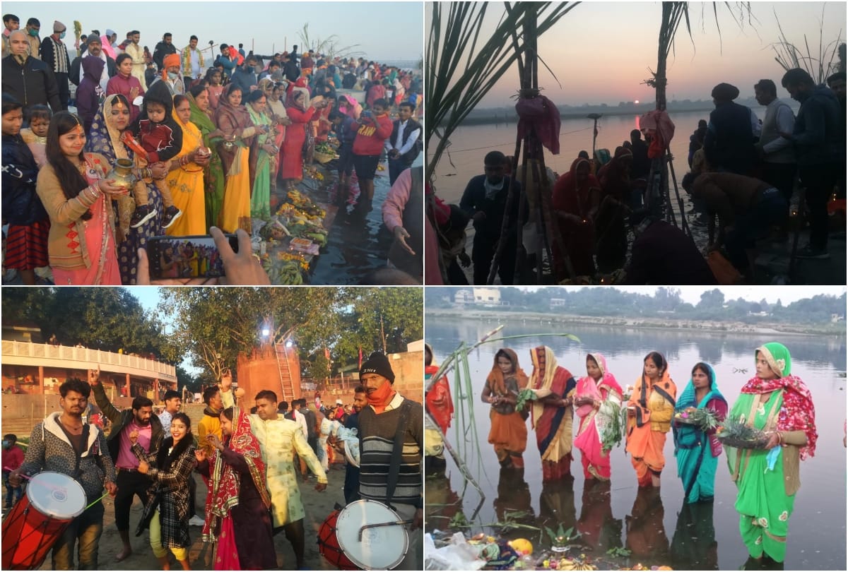 Chhath Pooja 2020 Devotees performed Worship At Yamuna Ghats In Agra
