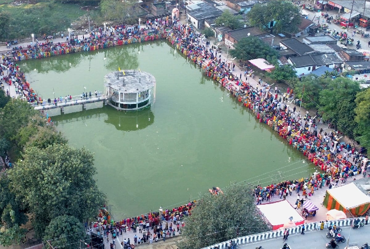 Chhath Puja 2020 Monitoring Ghat by drone camera in gorakhpur latest photos