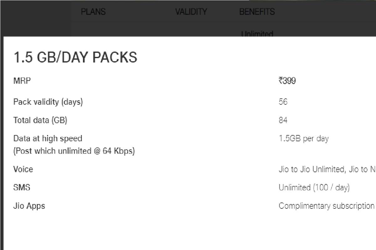 jio recharge offers with daily 1.5GB data and unlimited calling all you need to know