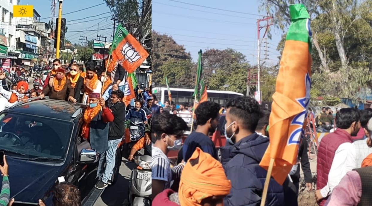Dehradun news : in welcome program of  BJYM newly elected dehradun president, covid 19 rules broken, photos