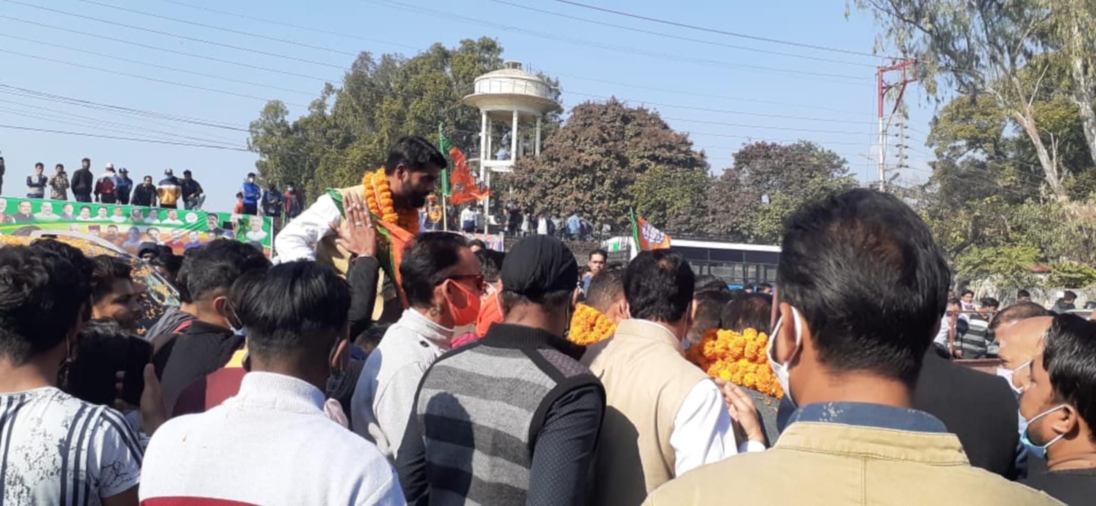 Dehradun news : in welcome program of  BJYM newly elected dehradun president, covid 19 rules broken, photos
