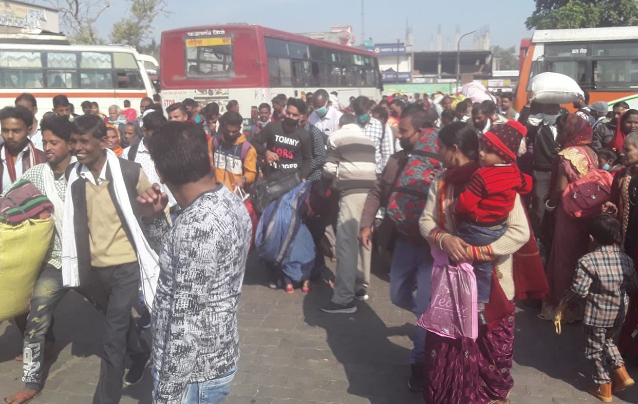 Shocked, old woman buried in bus