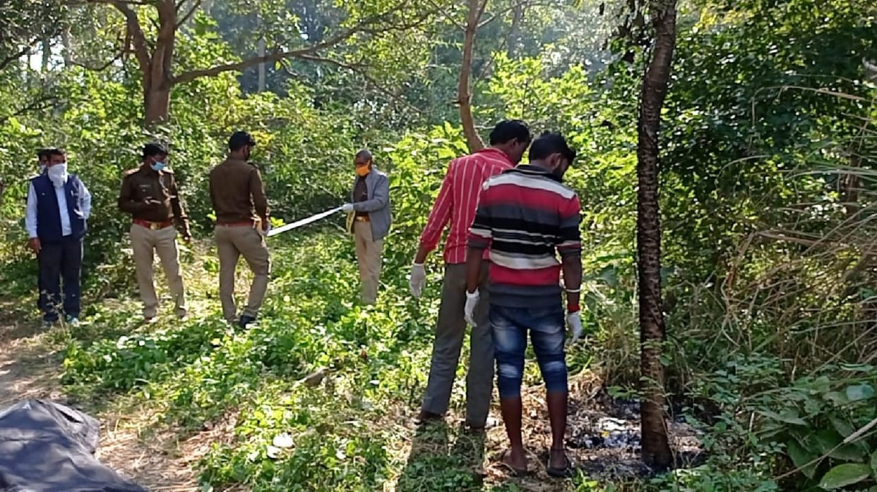 Dead body burnt after killing a young man in the garden