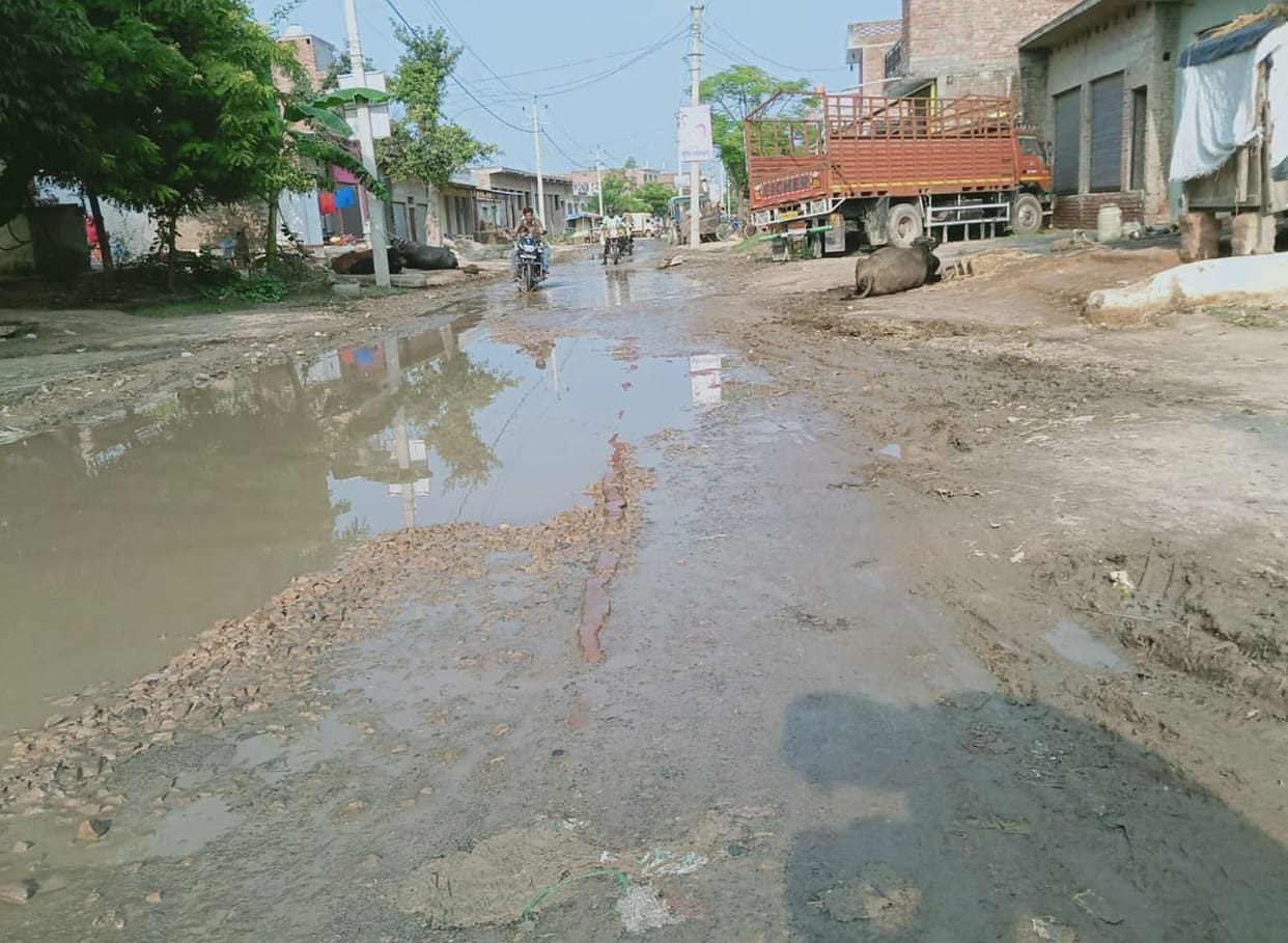 Nawabganj-Sankisa road is a victim of distress