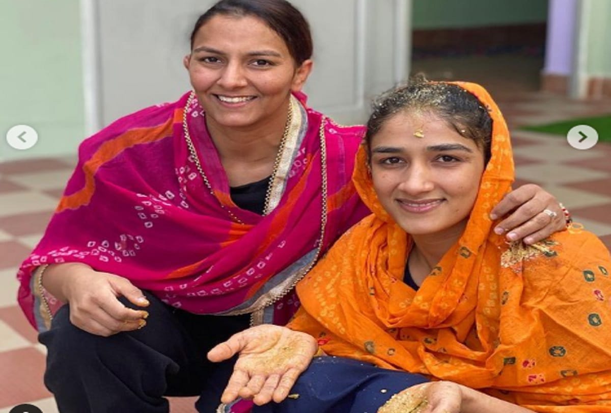 The wedding rituals of Bajrang Punia and Sangeeta Phogat begin, there will be eight rounds in the marriage, one rupee will be received