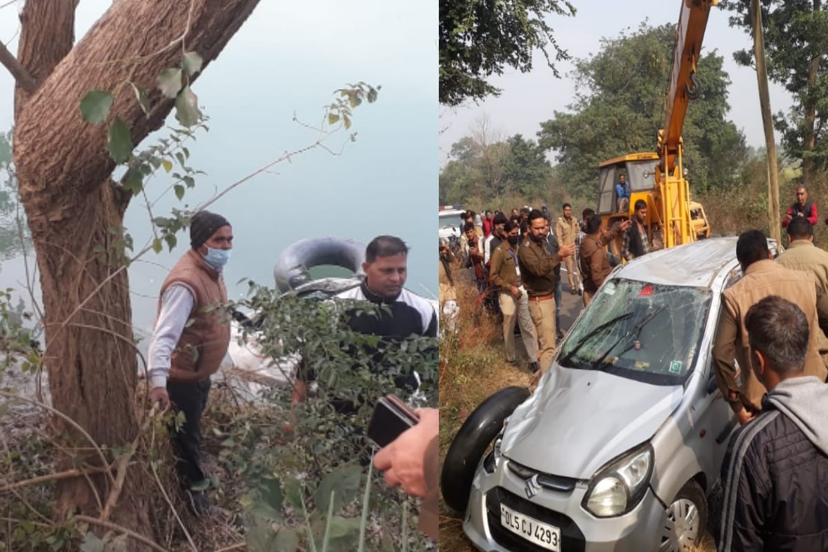 car sank in river in Muzaffarngar, teo died one injured two missing
