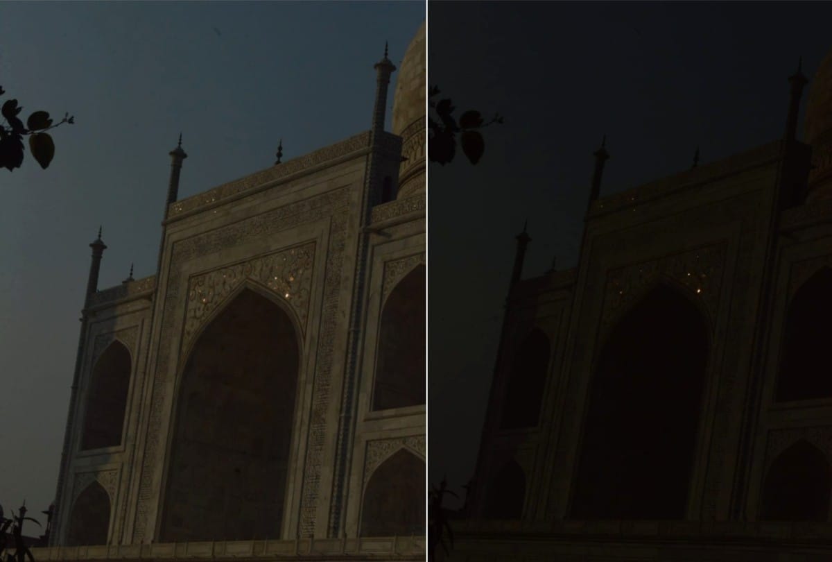 taj mahal marble stones shining on Dim light of the sun