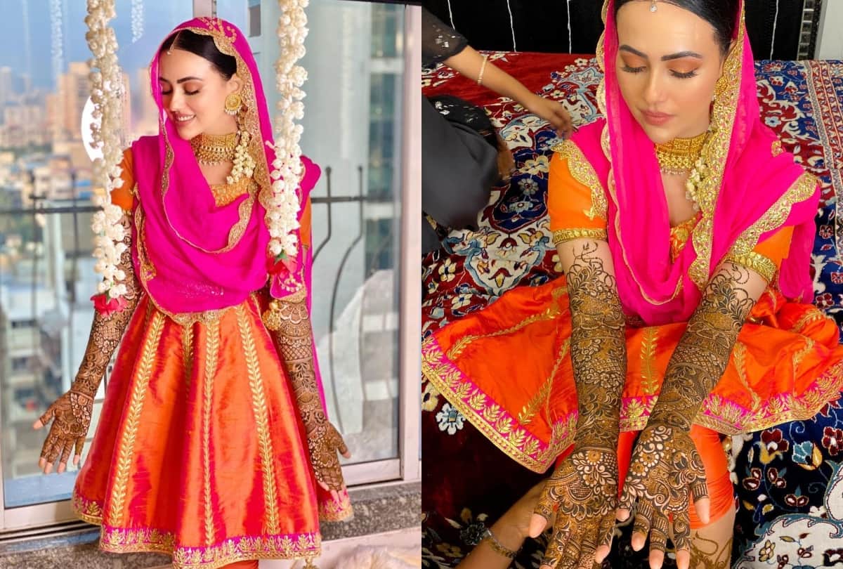 sana khan post her mehandi ceremony pic on instagram after walima quit bollywood