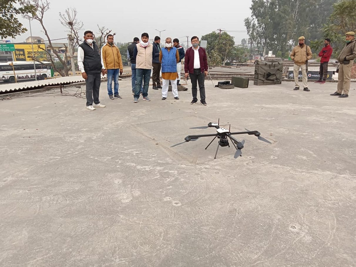 Map of village Rampur prepared with the help of drone