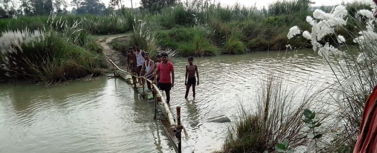 Bamboo-bat support to reach the temple of Mahabharata period