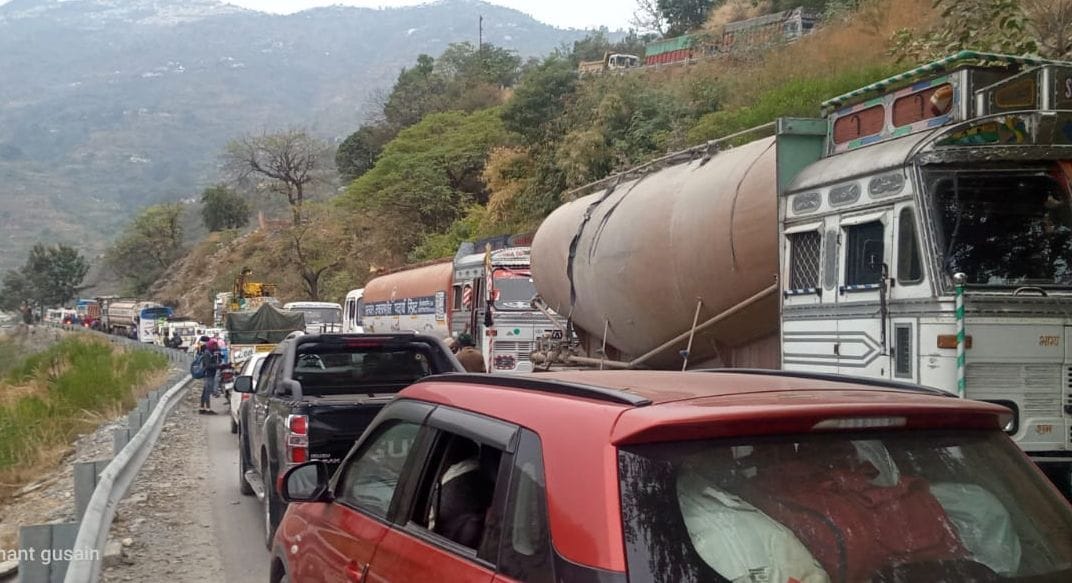 People stuck in jam for four hours due to trolley overturning on the road