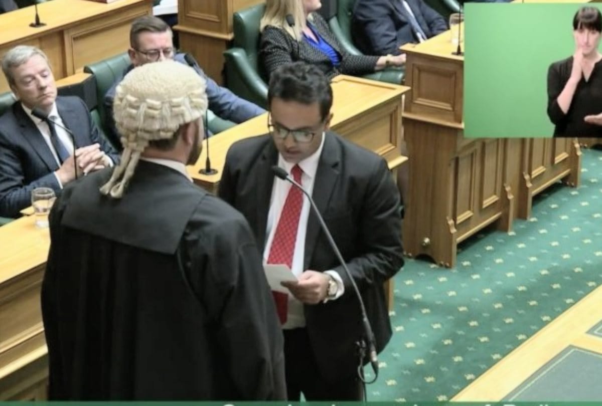 new zealand mp dr gaurav sharma takes oath in sanskrit
