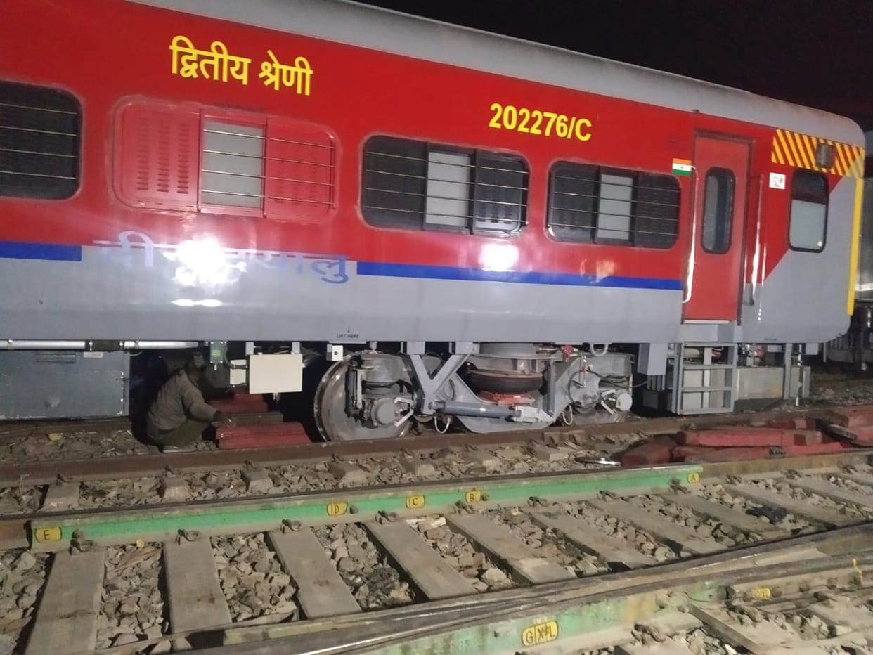 Train derailed in Mau railway station late night during shunting 
