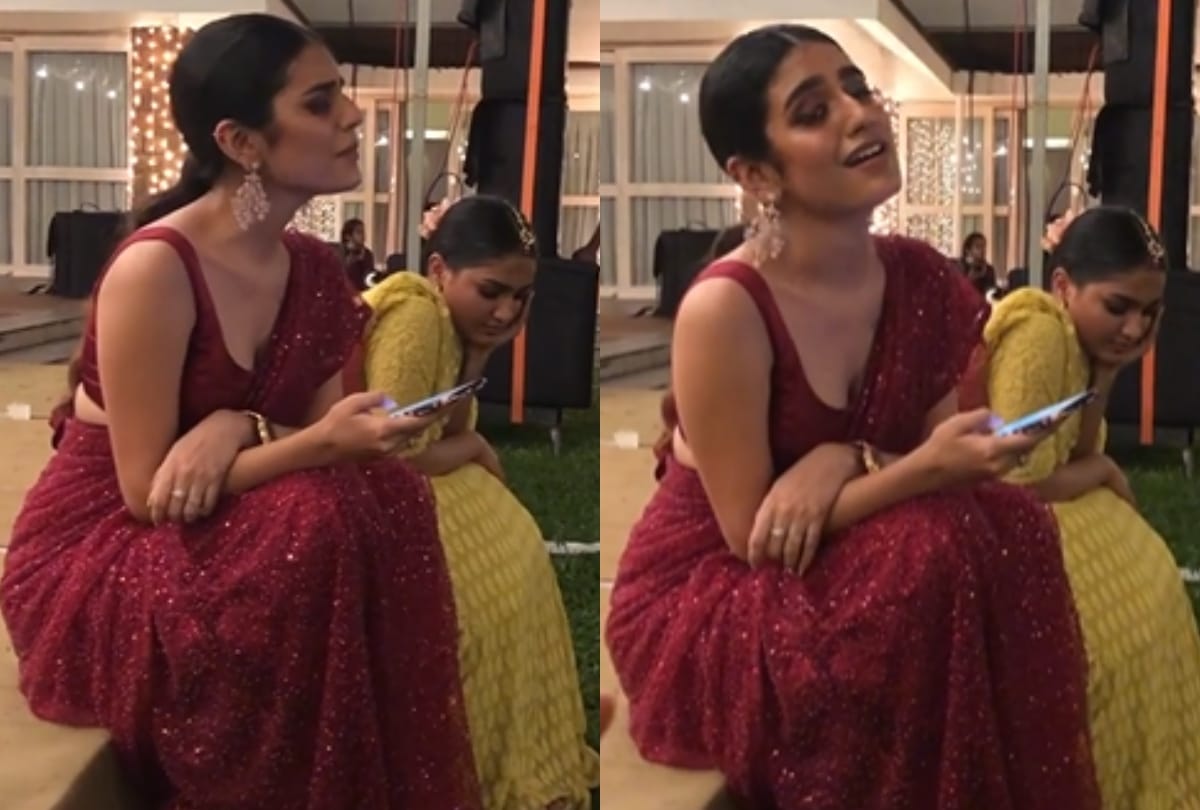 Priya Prakash Varrier sung a song Channa Meraya during her friend wedding