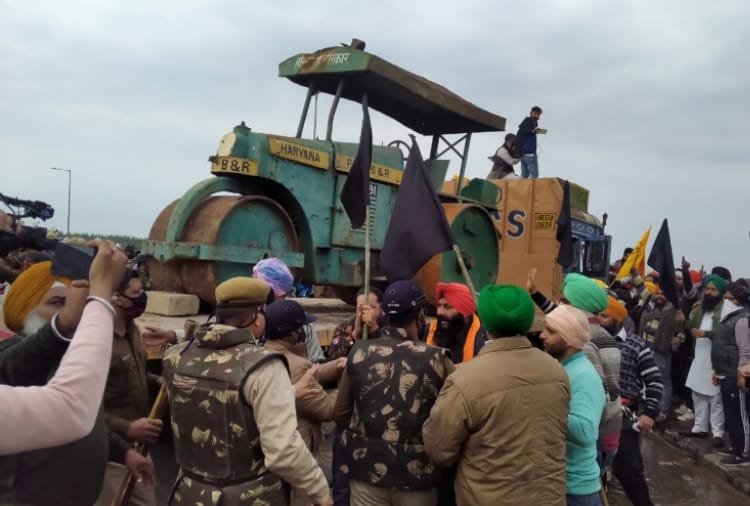 kisan andolan news Haryana Police used water cannon on Farmers at Punjab Border