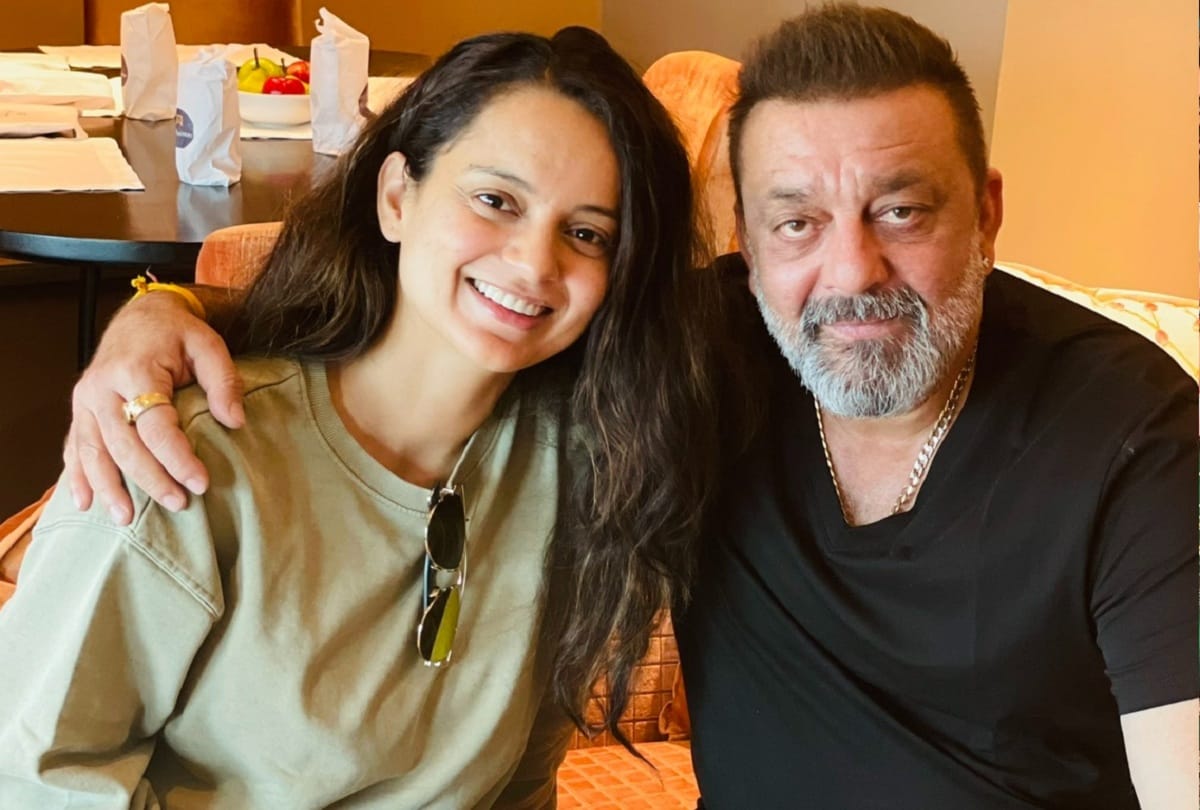 Kangana Ranaut has met Sanjay Dutt in hyderabad during film shooting
