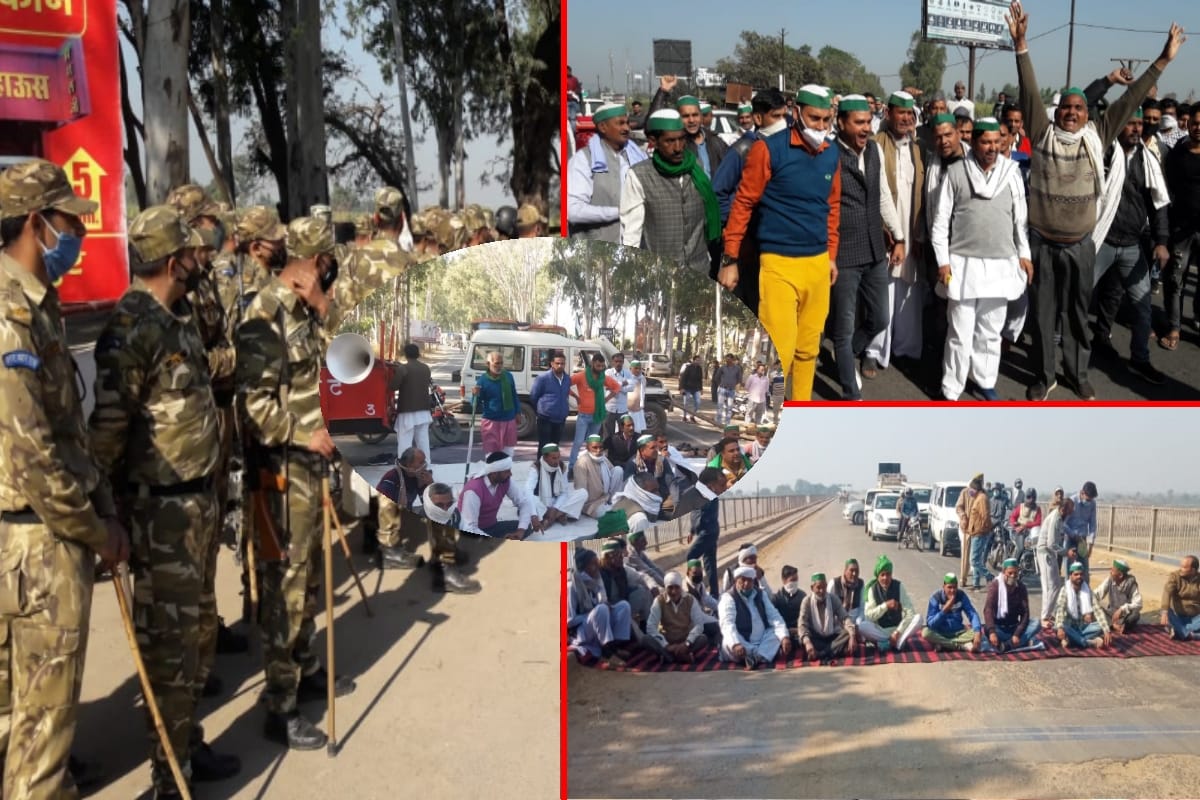 Farmers Protest against lathi-charge on farmers of Punjab, Haryana, Chakki jam in the west UP