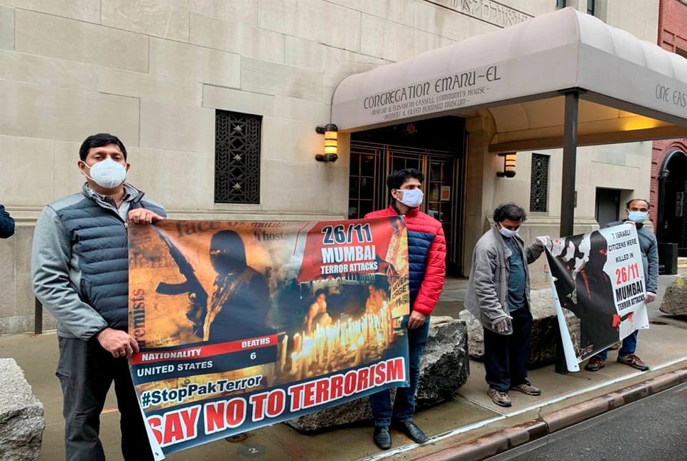 Indian-Americans protest outside Pakistani Consulate demanding justice for 26/11 victims