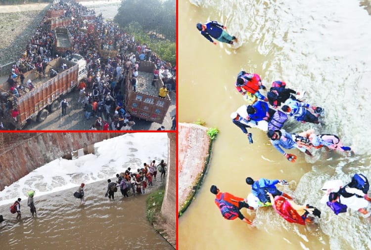 Traveler facing problems after getting stuck on Delhi-Panipat Highway due to road blockade