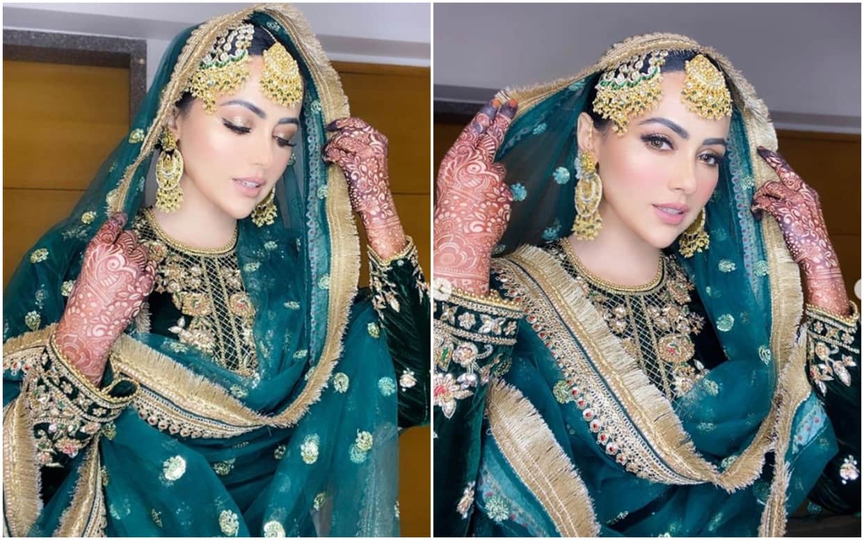 Sana Khan News Newly Weds Sana Shares New Picture in Hijab Green Suit Goes Viral