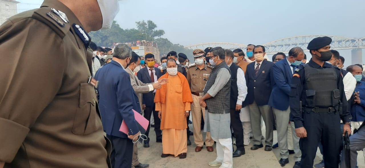 Chief Minister Yogi inspects PM Modi's gathering place