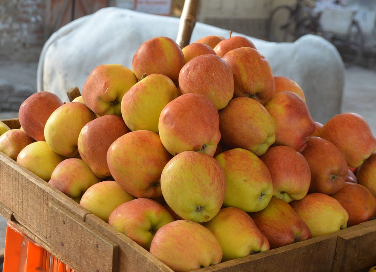 Hathras: Apples stopped due to farmers' protests