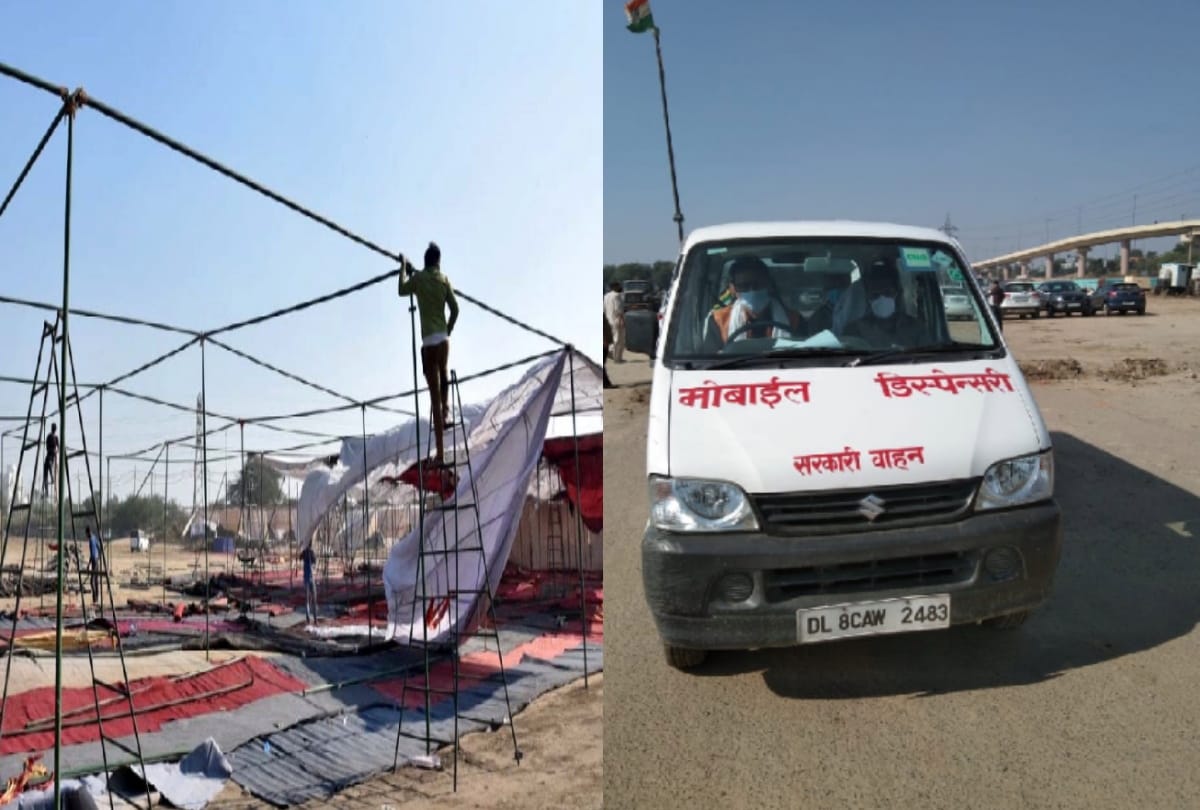 punjab farmers protest delhi chalo kisan march third day at nirankari ground farmers are less but all parties kitchen present try to woo farmers