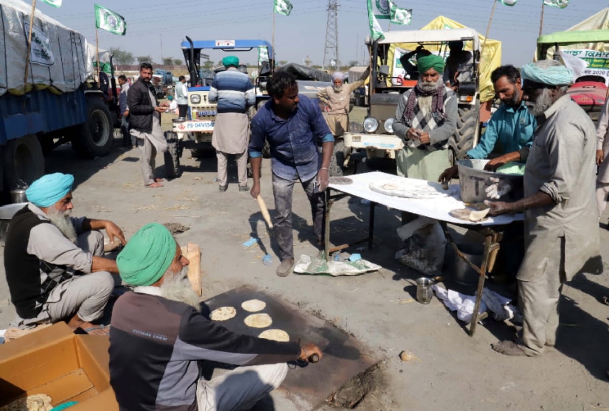 punjab farmers protest delhi chalo kisan march third day at nirankari ground farmers are less but all parties kitchen present try to woo farmers