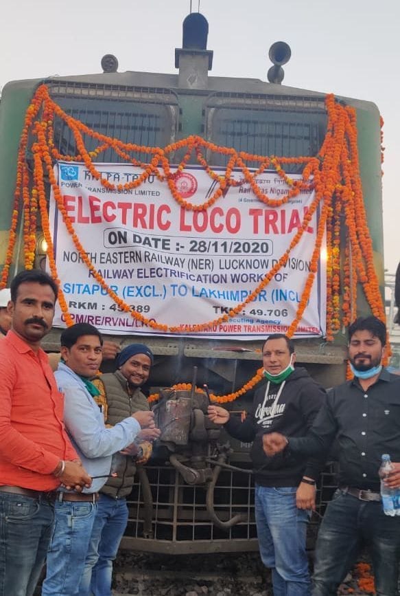 Electric engine ran on Lakhimpur track