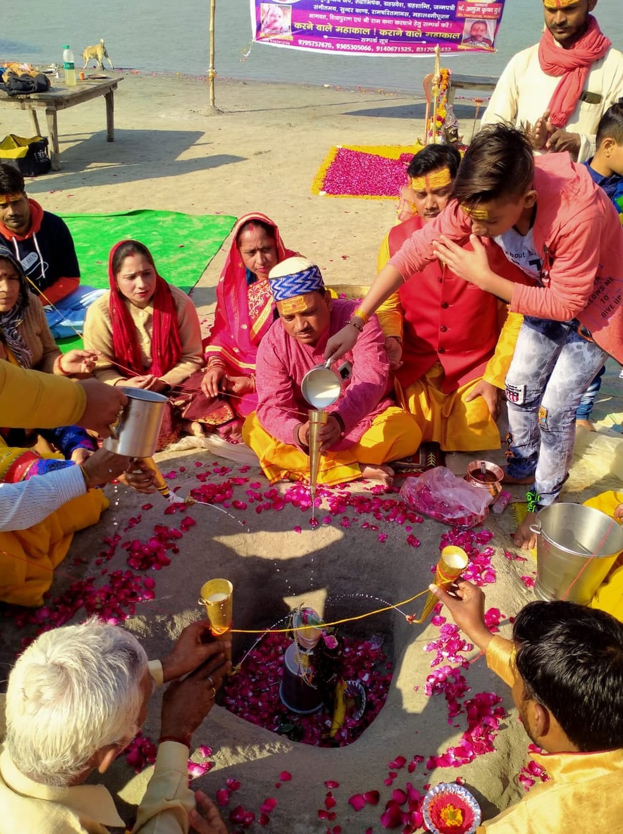 Baba's Rudrabhishek happened with Ved mantras