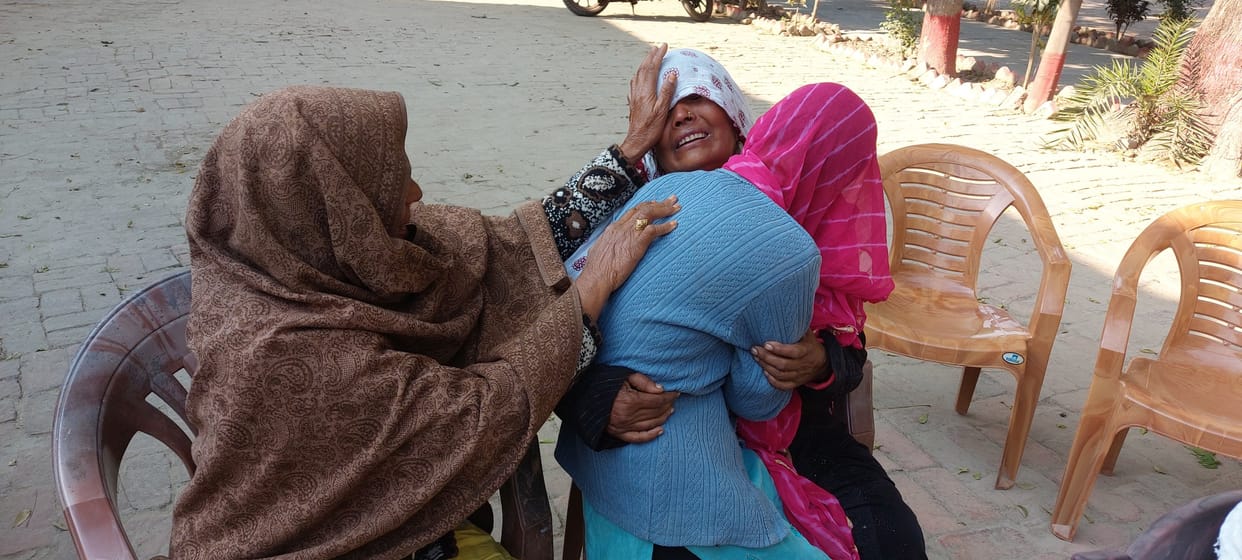 The daughter, who had been missing for nine months, cried a lot after meeting her mother