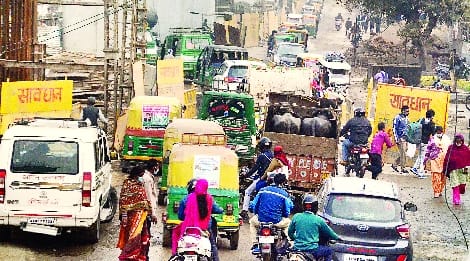 Trouble for 65 days, trial on Chaupula intersection today, traffic stopped since yesterday