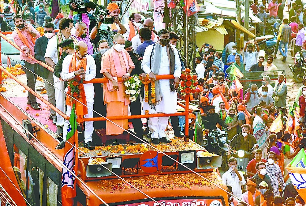Campaign of CM Yogi Aditynatah created big difference in Hyderabad nagar nigam election.