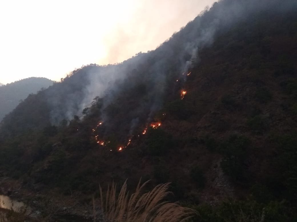 Fire burst on the hill of Bohragaon