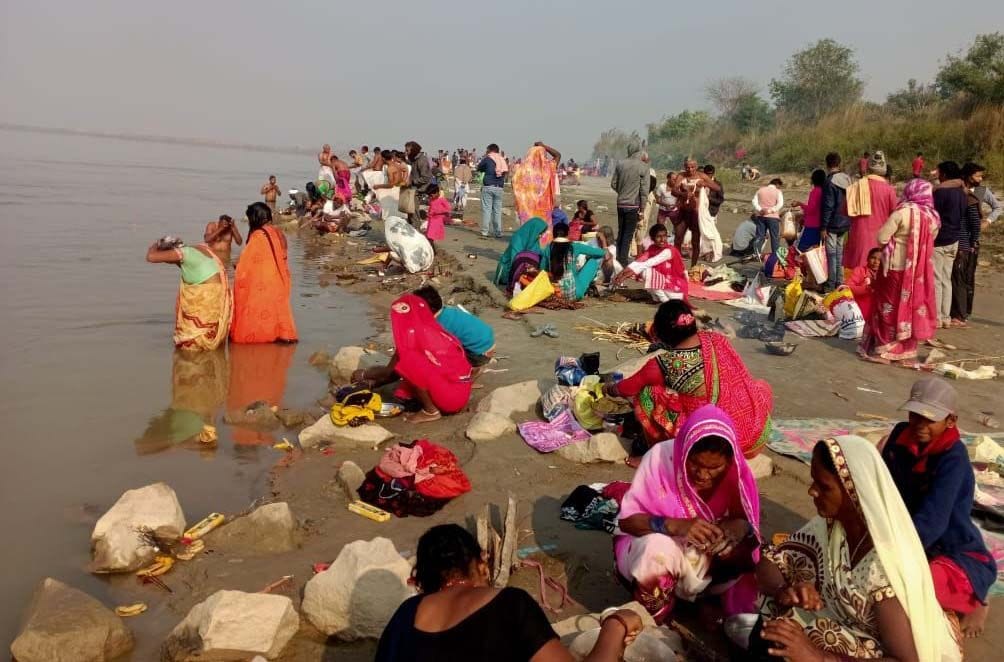 Devotees took a dip