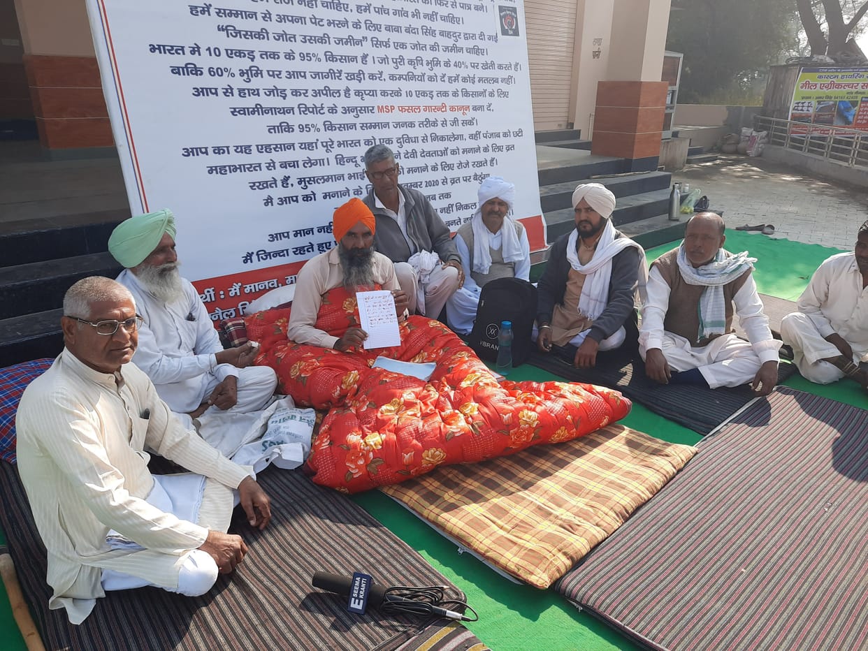 Jarnail Brar, sitting on hunger strike, wrote to the PM with blood