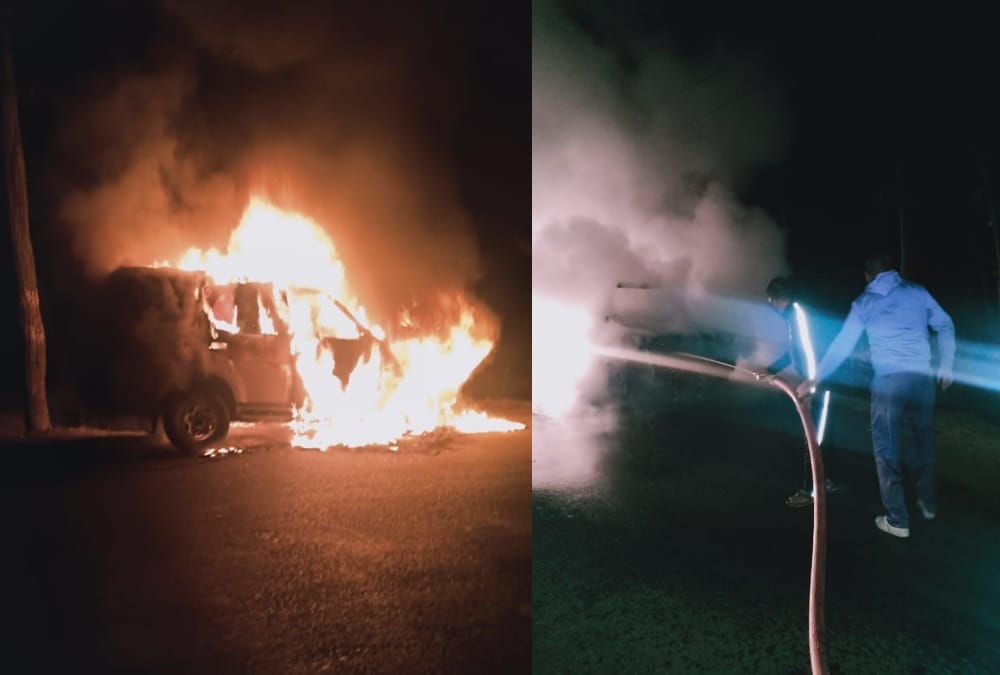 Dehradun Latest News: Haryana Tourist Car Caught Fire during Return From Mussoorie