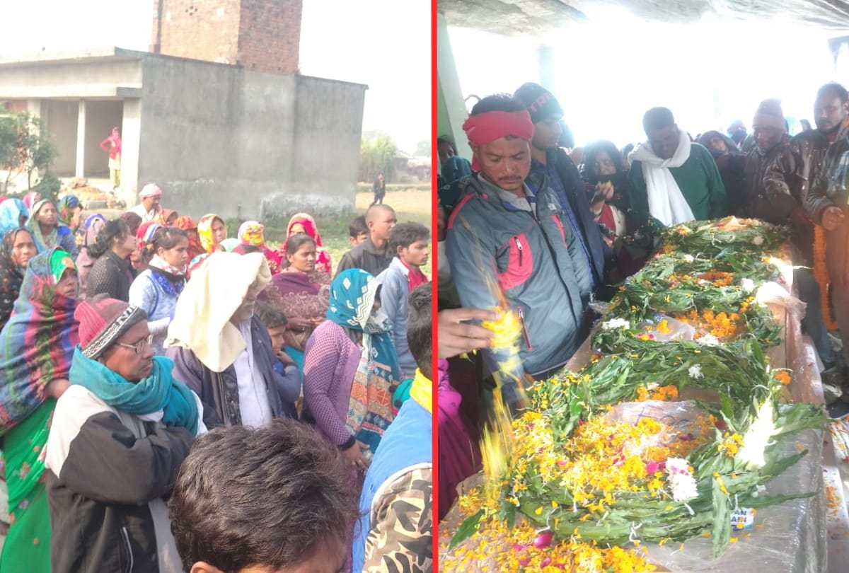 CRPF Shaheed Jawan Ramshabad Funeral People gathered to give last farewell to soldier