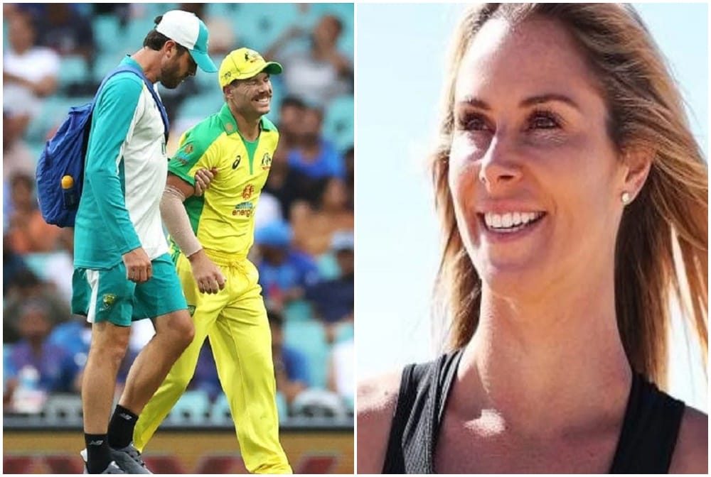 David Warner wife Candice sees the funny side of Australia opener groin injury and say Sorry Australia