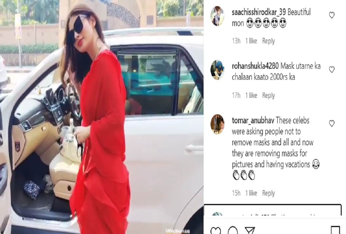 mouni roy spotted in red ruffle saree look gorgeous