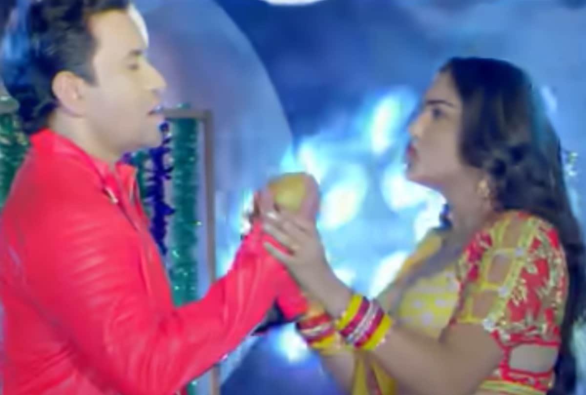 Bhojpuri gana video dinesh lal yadav aka nirahua and amrapali dubey song hamare pati dev ji