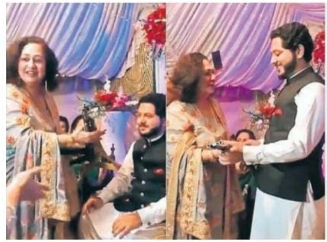 Pakistans Terror Ceremony: Mother in law gave the groom an AK 47 rifle in wedding