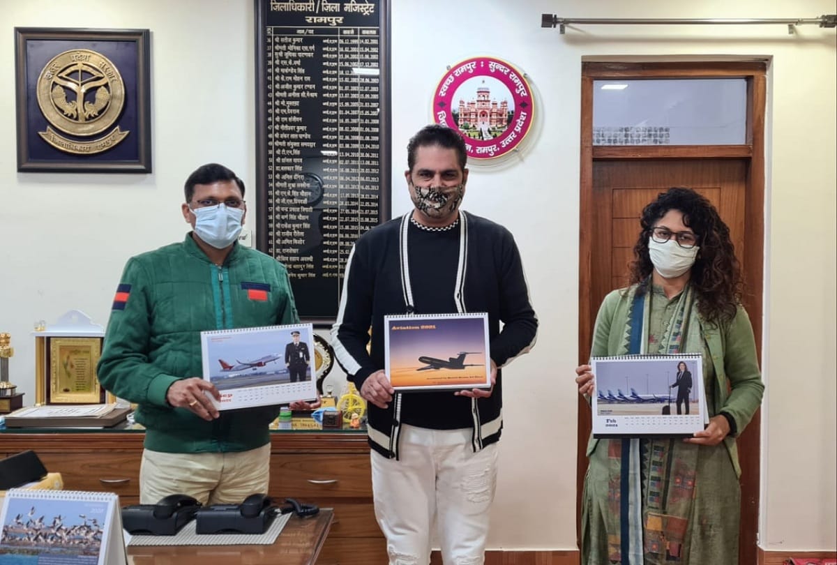 aviation calendar released by District Collector Anjaney Kumar Singh and Chief Development Officer In rampur